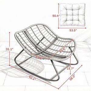 Comoda Sedia a Dondolo per Giardino e Patio - Product Image 3