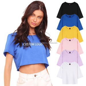 Vêtements de sport de rue, top blanc à manches courtes et col rond, t-shirt court avec logo personnalisé imprimé brodé, vente en gros, 100% coton - Product Image 6