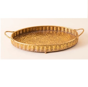 Plateau de service en bois de qualité supérieure, en forme de rotin, pour la cuisine, la maison, les mariages, les fêtes, la décoration de table, pour la vaisselle et le service des aliments - Product Image 1