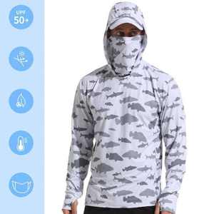 Hoodie de pêche haute performance en polyester à séchage rapide, imprimé par sublimation sur mesure, avec protection solaire UPF 50 - Product Image 4