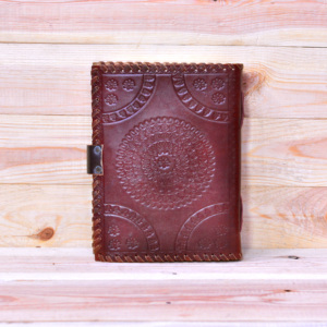 Custom 7 Stone Handmade Genuine <b>Leather</b> Journal Vintage Design Unlined Woodfree Paper Hardcover High Quality Gift Sketchbook - Product Image 3