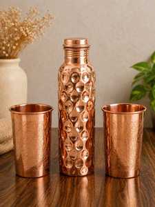 Designer Copper Bottle with Traditional Handcrafted Look - Product Image 4