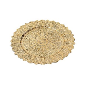 จานรองตกแต่งทรงกลมโลหะสำหรับงานเลี้ยงและจัดเลี้ยง - Product Image 1