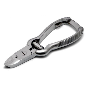 Custom Grooved Handle Podiatrist <b>Nail</b> Nipper Satin Finish Heavy Duty Toenail Cutter with Barrel Spring and Lock Pedicure Scissor - Product Image 1