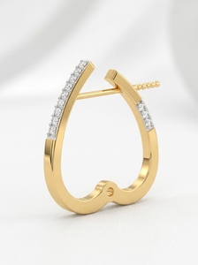 Bague torsadée en or 9 carats avec diamant solitaire rond Mosso pour fiançailles, anniversaire, mariage et fête - Style mignon - Product Image 3