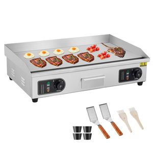 Commercial 2800W Electric <b>Griddle</b> Stainless Steel Countertop <b>Flat</b> <b>Top</b> Grill Adjustable Temp Electric Grills Electric <b>Griddles</b> - Product Image 4