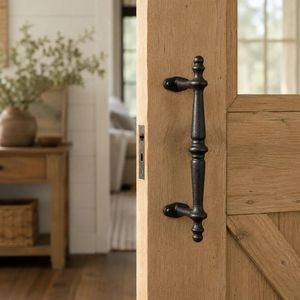 Poignée de porte en fer forgé pour clôture, poignée de porte principale en fer, décoration intérieure, poignée de meuble en fer, tirette de porte en fer - Product Image 1