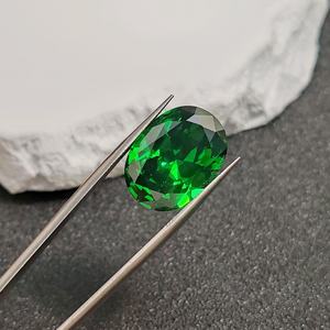 Émeraude naturelle taille ovale, forme œuf, facettes, vert moyen, émeraude en vrac, plusieurs tailles, vente en gros - Product Image 4