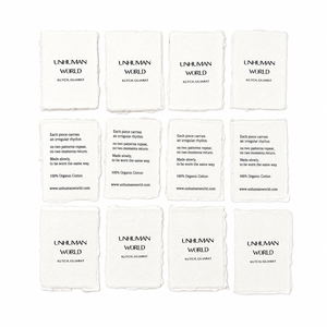 Cotton Deckle <b>Paper</b> Hangtags with <b>Handmade</b> Finish, Custom Branding, Eco-Friendly Packaging & Bulk Export Supply. - Product Image 1