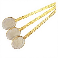 Cuillère colorée durable en verre borosilicate de haute qualité, style européen, pour la restauration et le bistro, avec manche, vente en gros