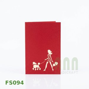 ANN HANDICRAFT Handmade 3D Walking Girl Pop-up Friendship Card 4-Color Die-Cutting Printed Paper <b>Matte</b> <b>Varnishing</b> for Mother's - Product Image 6