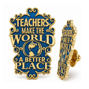 Custom Metal Enamel Pin with Die Cutting Printing Modern Design for <b>Teacher</b> Appreciation <b>Gifts</b>-School Season & <b>Teacher</b> Day - Product Image 5