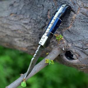 มีดพับอเนกประสงค์คุณภาพสูง OEM ปรับแต่งได้ ผลิตจากเหล็กดามัสกัส สำหรับงานอุตสาหกรรม ใช้สำหรับล่าสัตว์ ตั้งแคมป์ และตัดกระดูก - Product Image 3