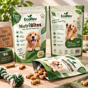 Bolsa con Cierre para Premios para Perros EcoRev, Laminada en PE/VMPET, de Grado Alimenticio, Sin Aditivos Artificiales, Receta Sin Granos - Product Image 3