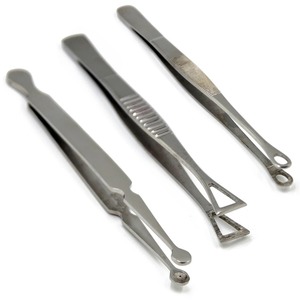 1Pc Surgical Steel Opening Closing Needle Ball Clamp <b>Plier</b> Different Open shape Tweezers Piercing Professional Puncture Tool - Product Image 1