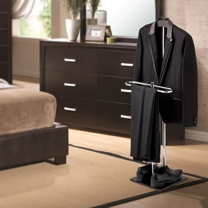Elegant design shiny nickel-plated metal <b>coat</b> <b>stands</b> with rectangle base luxury bedroom garment <b>rack</b> customized options - Product Image 5