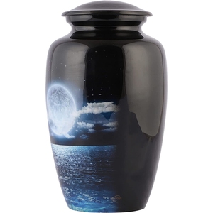 Classic Brushed Silver Metal Cremation <b>Casket</b> Solid Brass Plain Remembrance <b>Ash</b> Storage Urn Factory Direct - Product Image 4