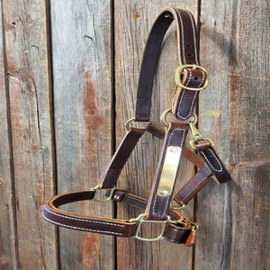 Nouveauté : Harnais pour cheval en cuir double épaisseur noir, marron ou beige, avec coutures durables et quincaillerie en laiton réglable - Product Image 2