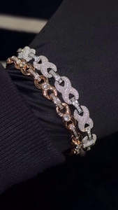 กำไลเพชรหรูหรา Infinity Lab Diamond 18K ทองคำแท้ ชุบทองคำชมพู ประดับเพชรทรงบาแกตต์เต็มวง ได้รับการรับรองจาก GIA เหมาะสำหรับทุกเพศ ใส่ได้ทุกวัน - Product Image 2