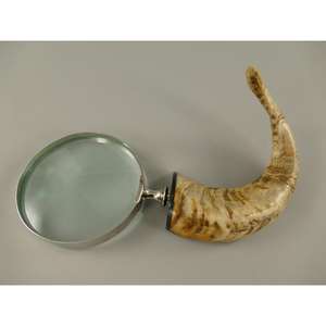 Lupa de cuerno de búfalo curvada con borde plateado, últimos diseños - Product Image 1