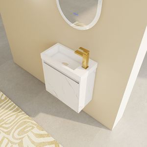 20\" <b>Wall</b> Mounted <b>Floating</b> Bathroom Vanity with Resin Sink and Soft-Close Cabinet Door - Product Image 4