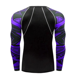 Custom Front High Quality Wholesale Printed Long Sleeve Jiu Jitsu Compression Shirts Quick Dry Spandex/Polyester Unisex BJJ MMA - Product Image 3
