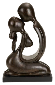 Sculpture abstraite contemporaine en bronze, faite à la main, de forme irrégulière, décoration pour salon, cadeau d'anniversaire - Product Image 1