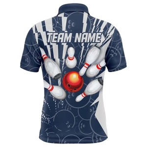 Custom Men's Quick Dry 100% Polyester <b>Bowling</b> for Polo Shirt Premium Quality Knitted Sporty Print Sublimation for Polo Shirts - Product Image 5