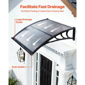 Tende da Sole per Porte Esterne 38 x 40 con Staffa in ABS Rivestito per Protezione da Pioggia, Neve e Sole - Tende a Vela per Ingresso Porta - Product Image 2