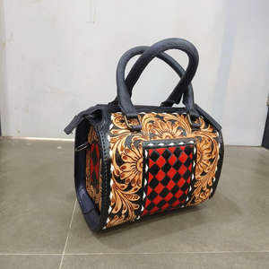 Bolsa de Viaje Mini de Lujo con Diseño a Cuadros 2026, Bolsa de Fin de Semana para Mujer, 100% Cuero Genuino de Alta Calidad, Bolsas de Viaje para Exteriores - Product Image 3