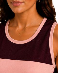 Conjunto de pijama de satén para mujer con rayas en color ciruela oscuro y rosa rubor, camiseta sin mangas con pantalones cortos de cintura elástica, conjunto de ropa de dormir de lujo - Product Image 6