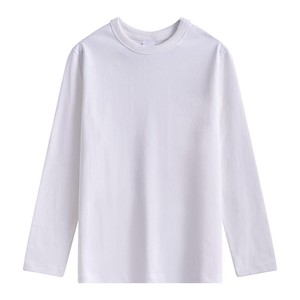 T-shirt en coton uni à manches longues pour homme, col rond, doux, respirant, décontracté, streetwear, vêtement de tous les jours - Product Image 5