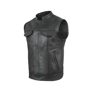 Chaleco de Motocicleta de Cuero Personalizado para Hombre, Talla Grande, Transpirable, Impermeable, Cortavientos, Sin Mangas, para Invierno - Product Image 4
