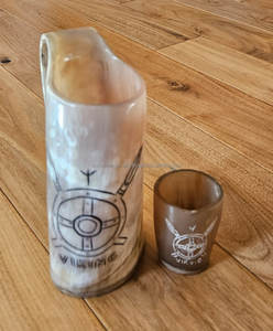 Tazas de cuerno de vaca, tazas de cuerno de búfalo con acabado Natural para cerveza, taza de cuerno para beber, logotipo personalizado de La India - Product Image 1