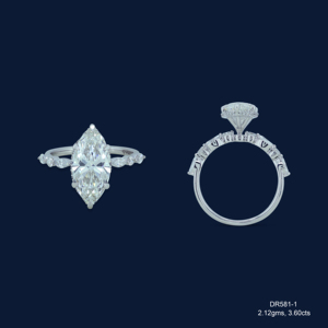Anillo de Diamantes de Oro Blanco de 14K de Alta Calidad con Brillo Radiante, Ideal para Compromiso y Boda, Disponible para la Venta - Product Image 1