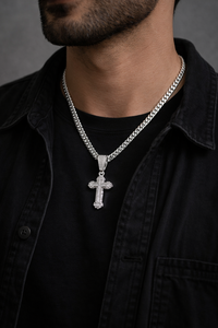 Iced Out Cross Pendant Moissanite <b>Diamond</b> <b>Chain</b> for <b>Men</b> Gold Silver 10K 14K Hip Hop Statement Necklace Streetwear Jewelry - Product Image 5