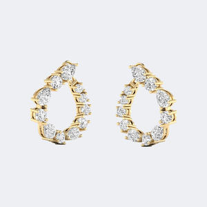 Pendientes de Aro con Diamantes de Forma Mixta de 1.75CTW, Color E, Claridad VVS2, Cultivados en Laboratorio, con Engaste de Puntas, Joyería Colgante para Mujer - Product Image 2