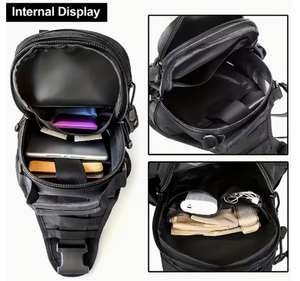 Sac à dos tactique avec système Molle, bandoulière en nylon, sac utilitaire de randonnée en plein air, unisexe, fermeture éclair souple - Product Image 2