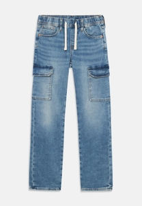 Pantalon cargo en denim de coton pour homme, taille élastique avec cordon de serrage, plusieurs poches, délavage à la pierre, respirant, décontracté - Product Image 5