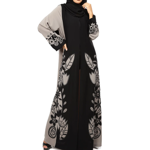 Solid Color Purple Long Sleeve <b>Islamic</b> Clothing Muslim Hijab Women Abayas <b>Printed</b> Muslim Casual Dress Plus Size Spring Autumn - Product Image 6