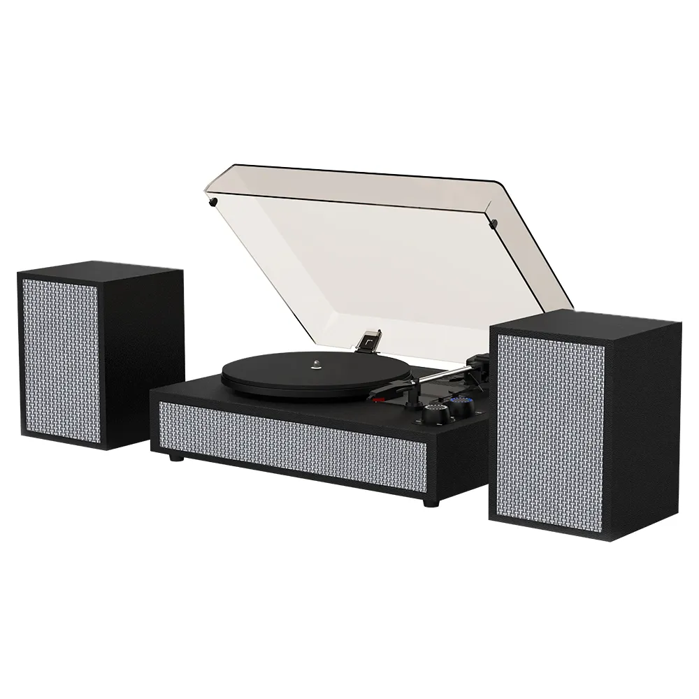 Hochwertiger Vinyl-Recordplayer mit 3 Geschwindigkeiten Zeitraff Series Speaker Bluetooth Plattenspieler Lautsprecher Plattenspieler