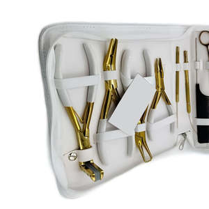 Kit de herramientas de acero inoxidable para extensiones de cabello, juego de 4 piezas: Cerrador de microanillas, Alicates removedores, Tijeras de corte, Microanilla - Product Image 4