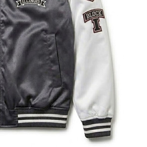 Chaqueta Bomber de Satén con Cierre de un Solo Botón, Logos Bordados, Acolchado de Diamantes, Estilo Urbano de Invierno, Unisex - Product Image 5