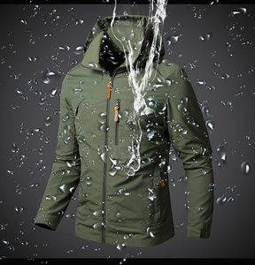 Customized Spring Autumn Casual Men's Coat Hooded Softshell <b>Jacket</b> Contrast Color <b>Zip</b> <b>up</b> Waterproof Men's <b>Jacket</b> - Product Image 3