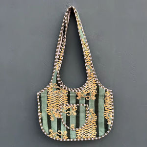 Sac fourre-tout en coton personnalisé pour femmes, motif vintage, multicolore, fermeture éclair durable, sac tendance, léger, sacs d'hiver et d'été - Product Image 1