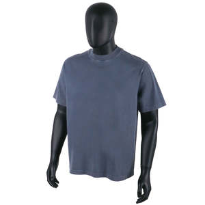 Camiseta de Diseño Exclusivo para Hombre, Lavado Ácido, 100% Algodón, Corte Holgado, Manga Corta, Cuello Redondo, Estilo Vintage - Product Image 1