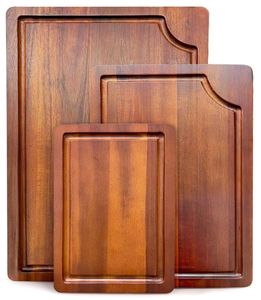 Planche à découper en bois d'acacia massif de 1,5 cm d'épaisseur, durable, en stock entrepôt USA, pour service et charcuterie à domicile - Product Image 1