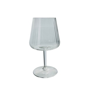 Verre à vin rouge en plastique transparent incassable à nervures, gobelet à vin - Product Image 2
