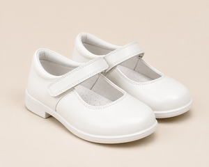 Zapatos de Piel con Velcro para Niñas de 7 a 13 Años, Negros, Primavera-Otoño, Punta Cerrada, Acabado Brillante, Plantilla Acolchada, Tela de Algodón - Product Image 2