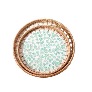 ถาดเสิร์ฟหวายทำมือที่ได้รับความนิยมร้อนรวมถาดฝังมุกแม่ทำในเวียดนาม - Product Image 1